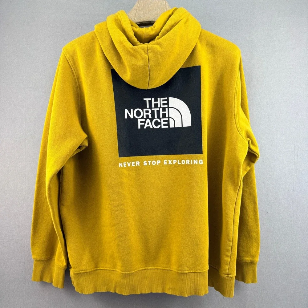 The North Face Mens Mustard Yellow Box‎ Logo Pullover Hoodie XL A7UNS F22